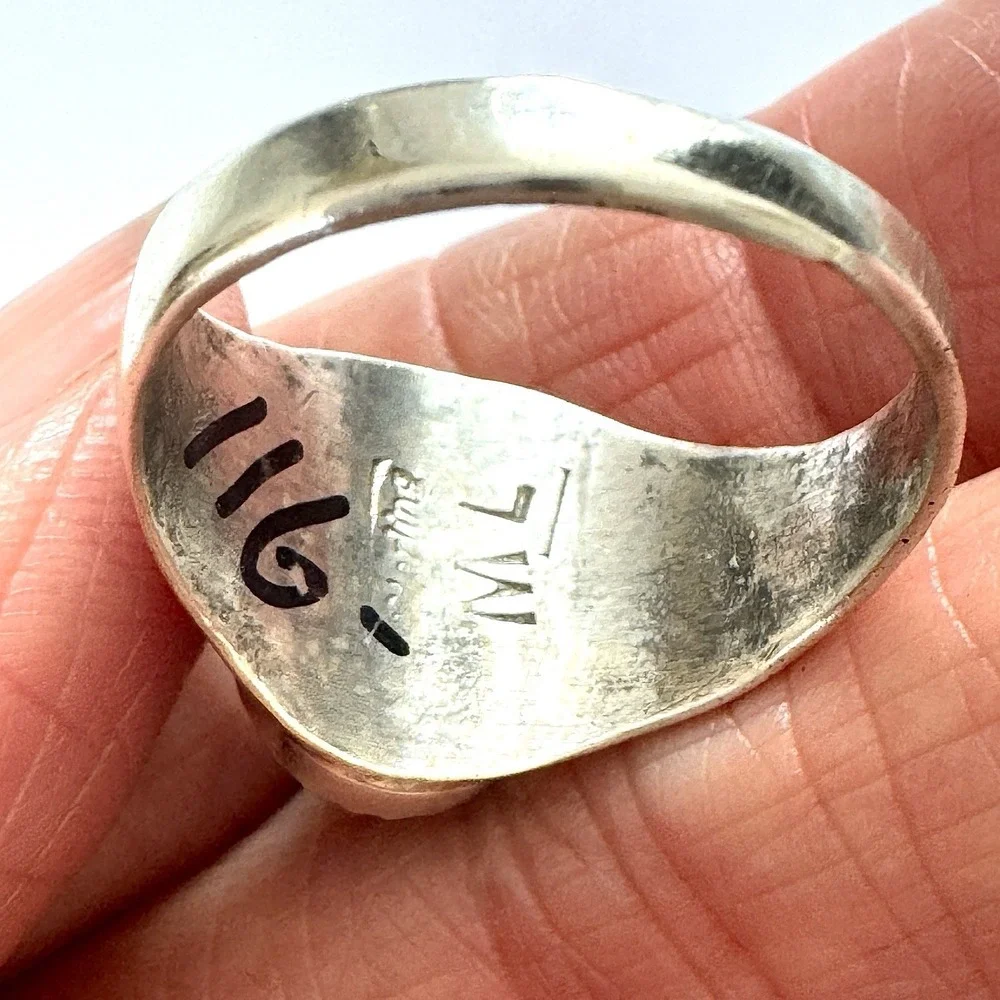Mens Turquoise Navajo Band Sz 11 Ring 15mm Signed ML‎ Handmade Native